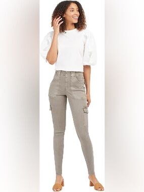 🌼SPANX Stretch Twill Ankle Cargo Pants-Lt Olive